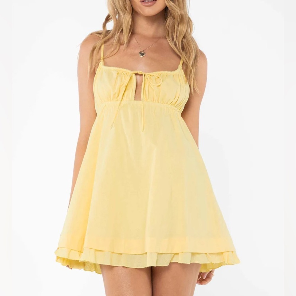 🔆 Princess Polly EMPRESS OF LOVE MINI DRESS YELLOW